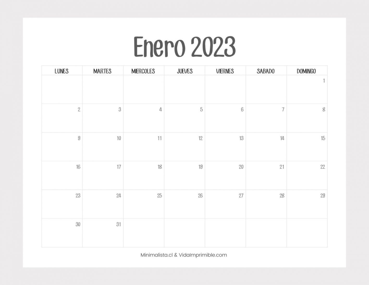 Calendarios 2023 Para Imprimir Descarga Gratis Minimalista   Calendario Enero 2023 Para Imprimir Descarga Gratis 1536x1187 