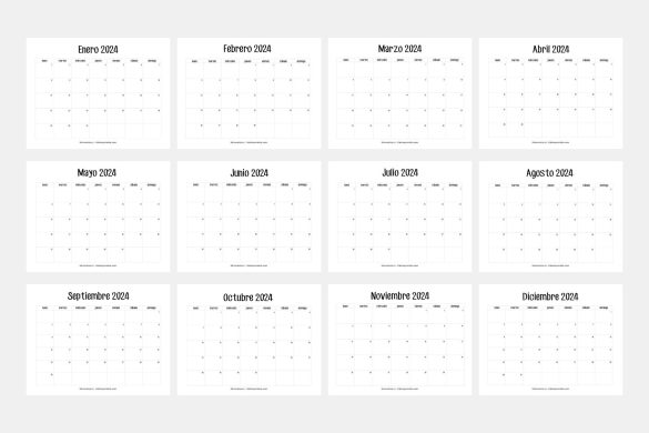 Calendarios 2024 Para Imprimir Descarga Gratis Minimalista