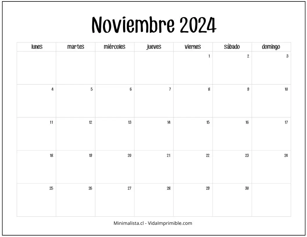 Calendarios 2024 Para Imprimir Descarga Gratis - Minimalista